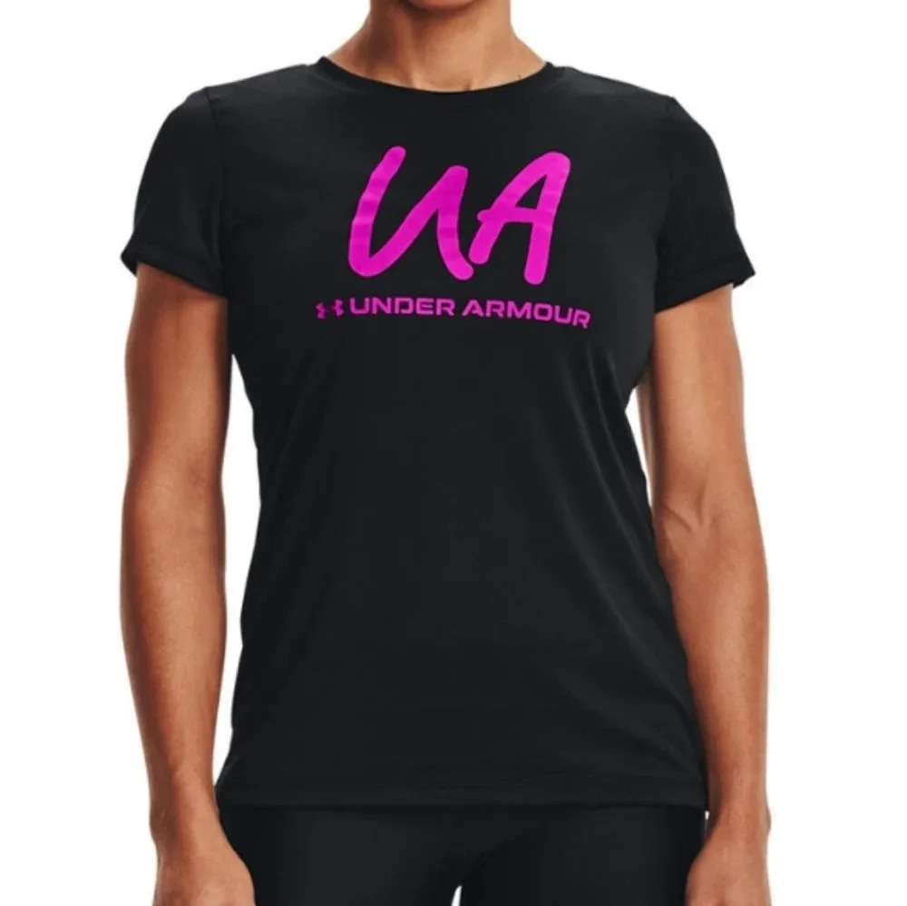 *UNDER ARMOUR, Size M, Black and Pink Heatgear t-shirt